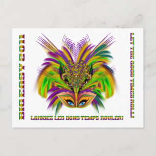 Mardi-Gras-Mask-The-Queen-V-3 Postkarte
