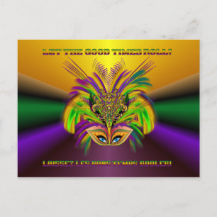 Mardi-Gras-Mask-The-Queen-V-3 Postkarte