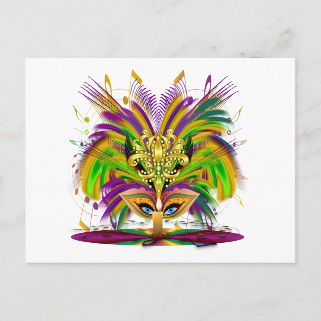 Mardi-Gras-Mask-The-Queen-V-4 Postkarte (Vorderseite)