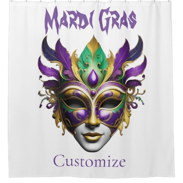 Mardi Gras Mask Thunder_Cove Duschvorhang (Vorderseite)