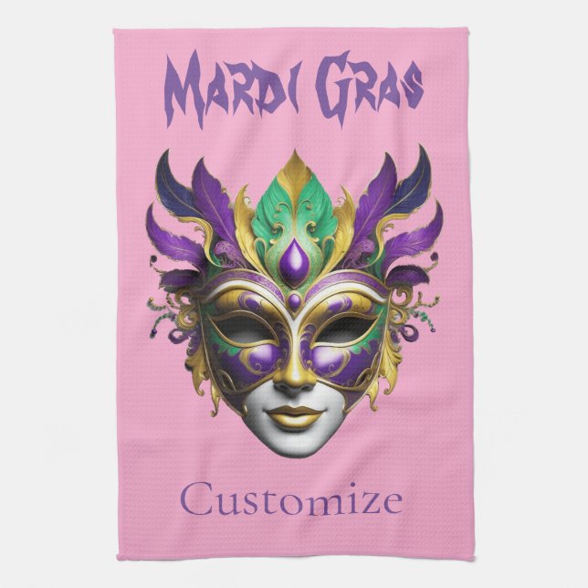 Mardi Gras Mask Thunder_Cove Geschirrtuch (Vertikal)