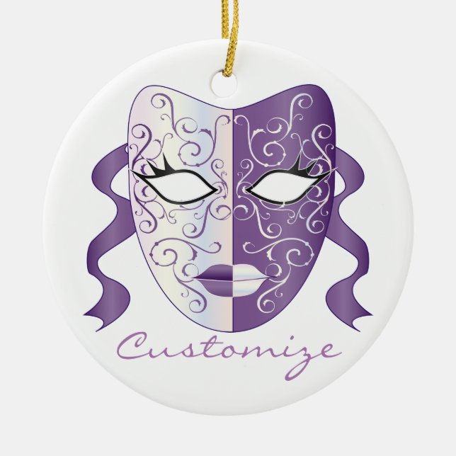 Mardi Gras Mask Thunder_Cove Keramik Ornament (Vorne)