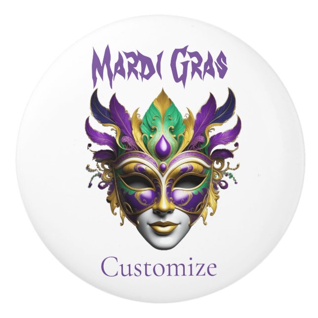 Mardi Gras Mask Thunder_Cove Keramikknauf (Vorderseite)