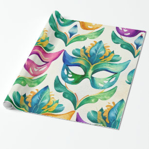 Mardi Gras Mask Wrapping Paper Geschenkpapier