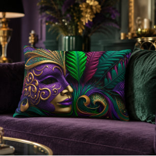 Mardi Gras-Maske 16x12 Akzentkissen Dekokissen