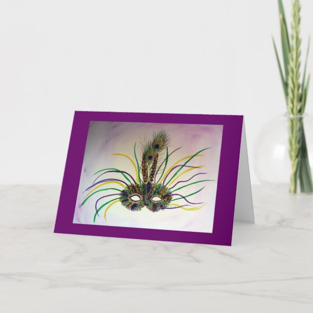 Mardi Gras Maske Gruß oder Mitteilungskarten (Vorderseite)