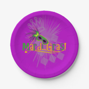 Mardi Gras-Maske Pappteller