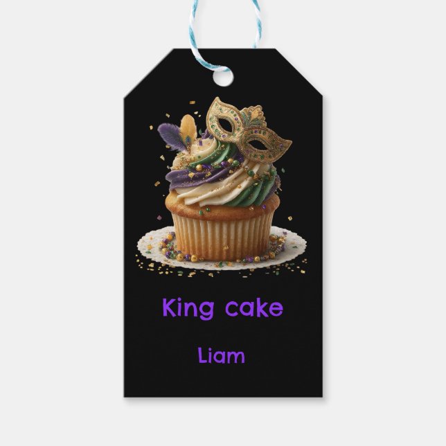 Mardi Gras Masked Cupcake Celebration Geschenkanhänger (Vorderseite)