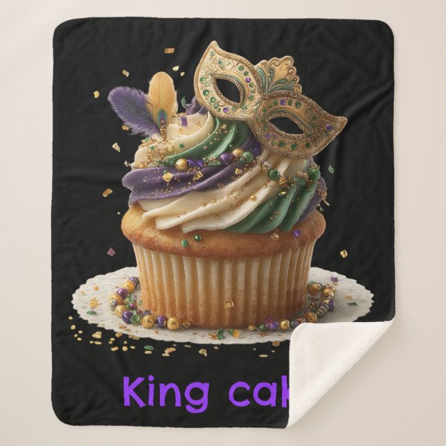 Mardi Gras Masked Cupcake Celebration Sherpadecke (Vorderseite)