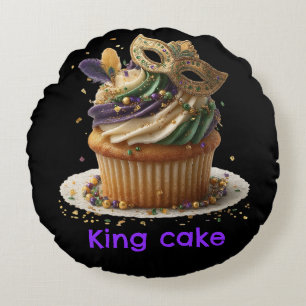 Mardi Gras Masken-Cupcake-Feier Rundes Kissen