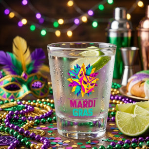 Mardi Gras Masken Schnapsglas