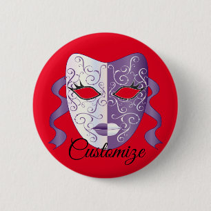 Mardi gras masken Thunder_Cove Button