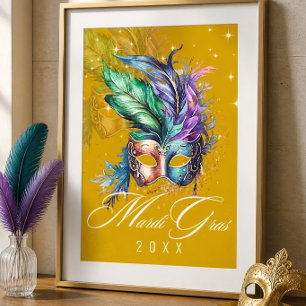 Mardi Gras Maskenball-Maske Gold Poster