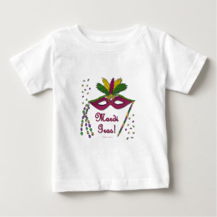 Mardi Gras Maskenfederperlen Baby T-shirt