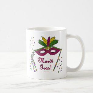 Mardi Gras Maskenfederperlen Kaffeetasse