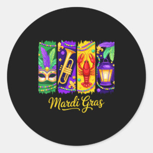 Mardi Gras Maskenperlen New Orleans Karneval Runder Aufkleber