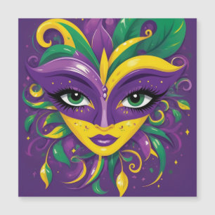 Mardi Gras Maskerade  Magnetkarte