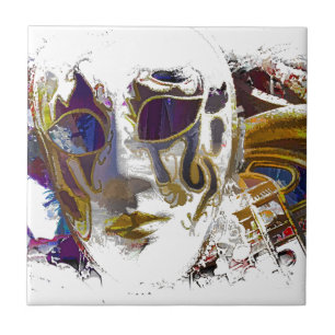 Mardi Gras Masque Keramik Tile Fliese