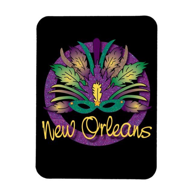 Mardi Gras Masque Magnet - Nouvelle-Orléans (Vertical)