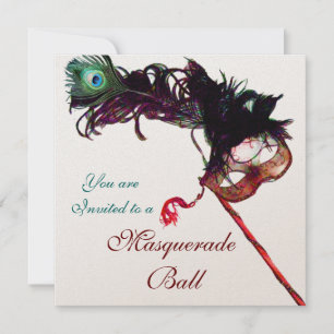 MARDI GRAS MASQUERADE BALL Champagne Schwarz Einladung