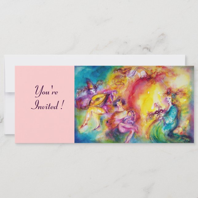 Mardi Gras Masquerade Ball Einladung (Vorderseite)