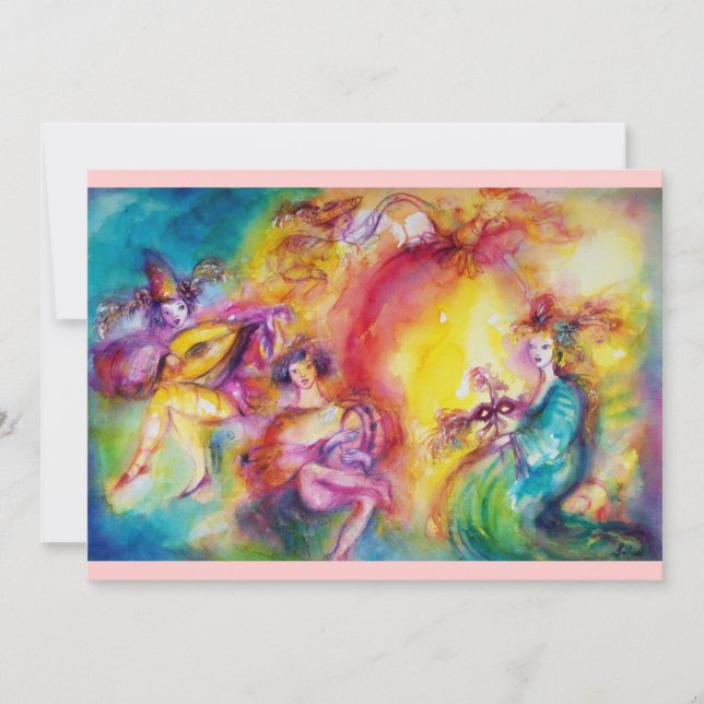 Mardi Gras Masquerade Ball Einladung zum KARNIVAL  (Vorderseite)