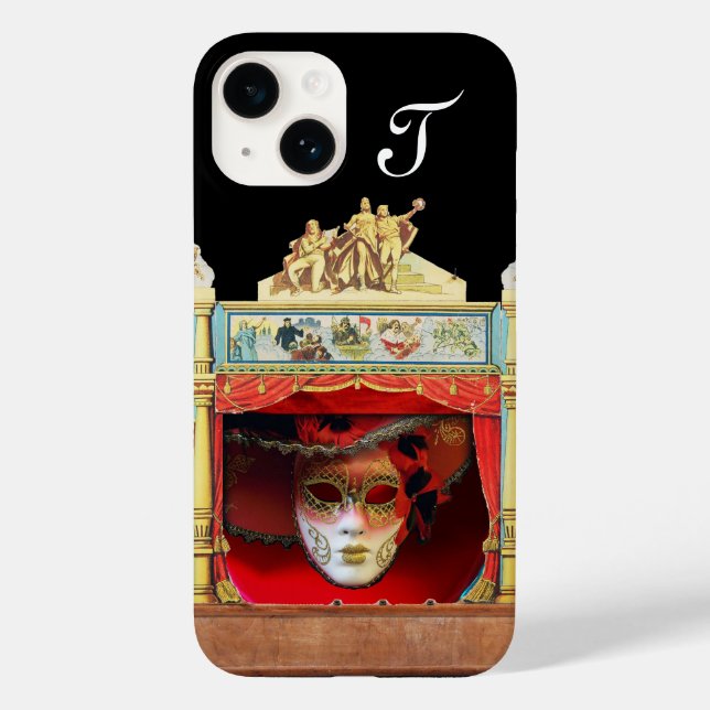 MARDI GRAS MASQUERADE BALL THEATER BÜHNE Monogramm Case-Mate iPhone 14 Hülle (Rückseite)