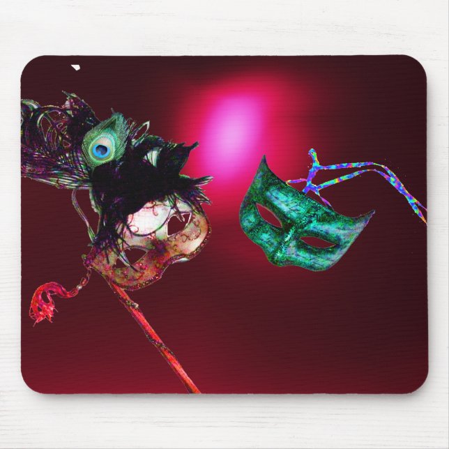 MARDI GRAS MASQUERADE burgundy Mousepad (Vorne)