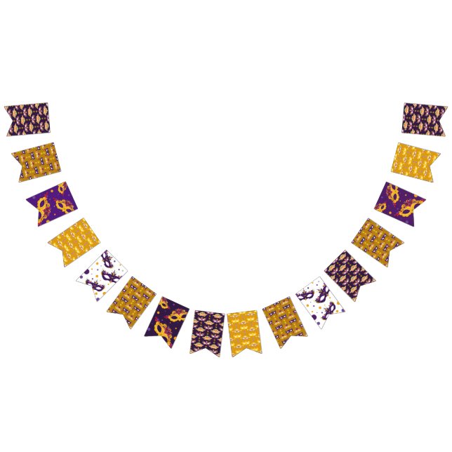 Mardi Gras Masquerade Carnaval Wimpelkette (Alle)