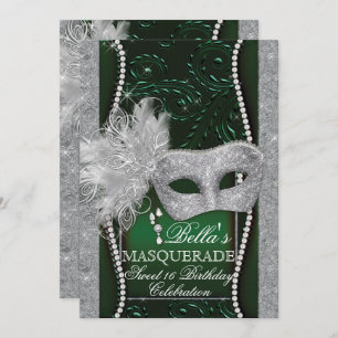 Mardi Gras Masquerade Invitation de fête d'anniver