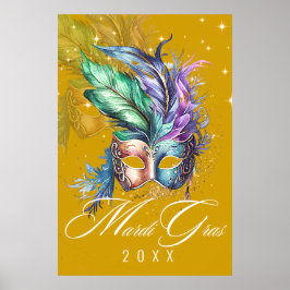 Mardi Gras Masquerade Mask | Goldplakat Poster