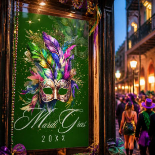 Mardi Gras Masquerade Mask Grünes Poster