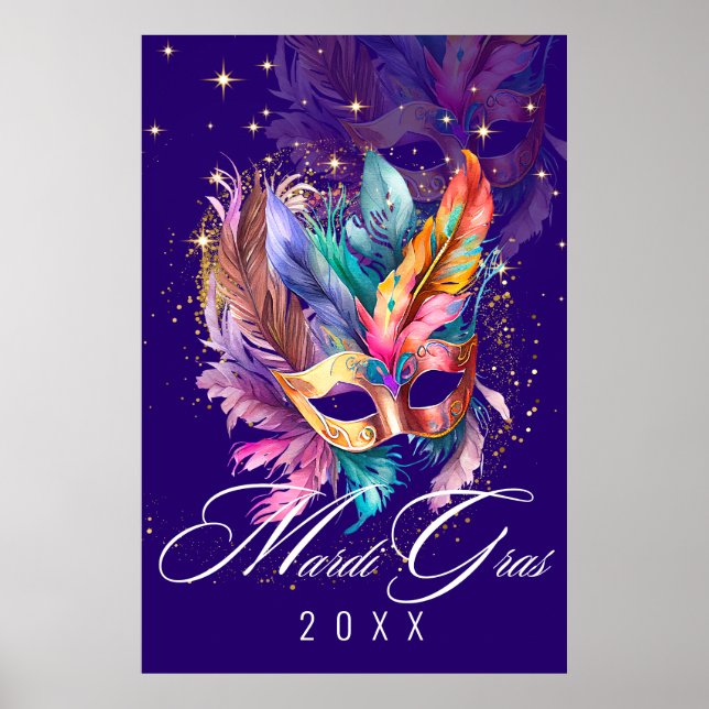 Mardi Gras Masquerade Mask | Lila Poster (Vorne)