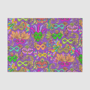 Mardi Gras Masquerade Masken Bright Lila Green Seidenpapier