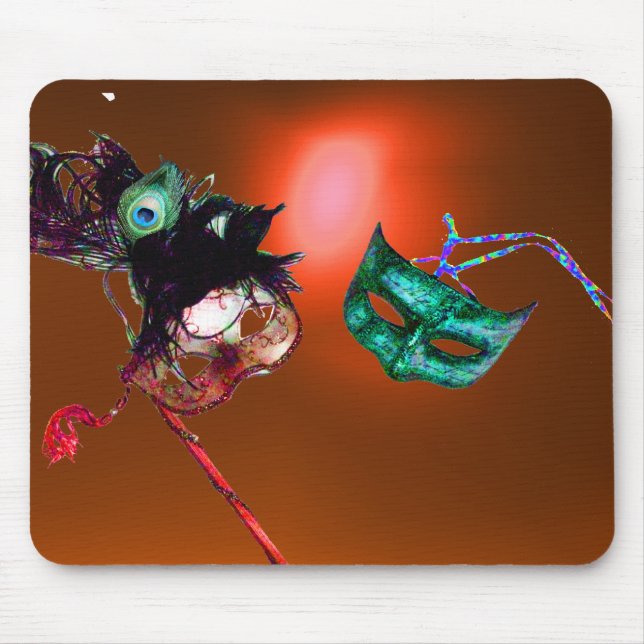 MARDI GRAS MASQUERADE Orange Mousepad (Vorne)