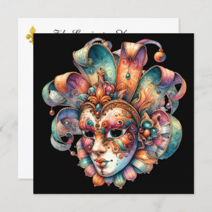 Mardi Gras Masquerade Party Einladung