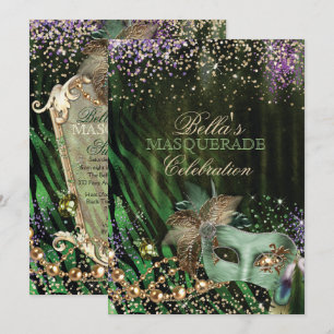 Mardi Gras Masquerade Party Invitation