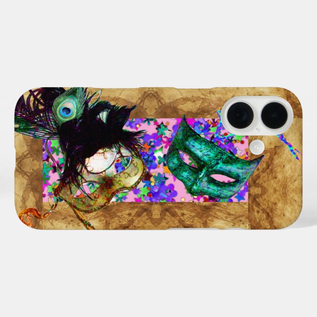 MARDI GRAS MASQUERADE Perchetti iPhone 16 Hülle (Rückseite (Horizontal))