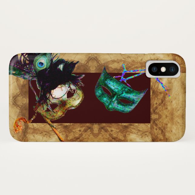 MARDI GRAS MASQUERADE Perchment Case-Mate iPhone Hülle (Rückseite (Horizontal))