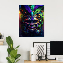 Mardi Gras Mast Fett Dienstag Wall Poster Print