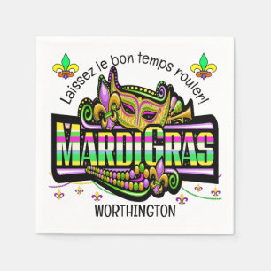 Mardi Gras Matches Theme Paper Napkin Serviette