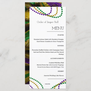 Mardi Gras Menu Menükarte