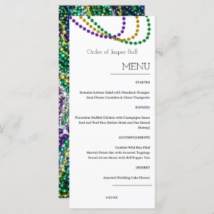 Mardi Gras Menu Menükarte