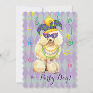 Mardi Gras Miniature Poodle Einladung