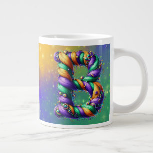 Mardi Gras Monogram Initial B Jumbo-Tasse