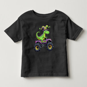 Mardi Gras Monster Truck Dinosaur rex Kleinkind T-shirt