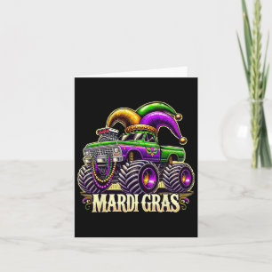 Mardi Gras Monster Truck Jester Carnival Girls Kin Karte