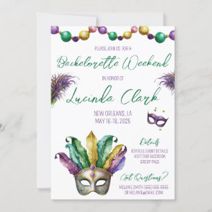 Mardi Gras Motto-Junggesellinnen-Abschiedsparty Einladung