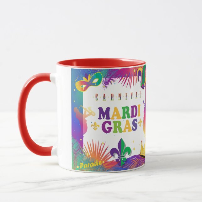 Mardi Gras Music Carnival Tropische Lilie Tasse (Links)