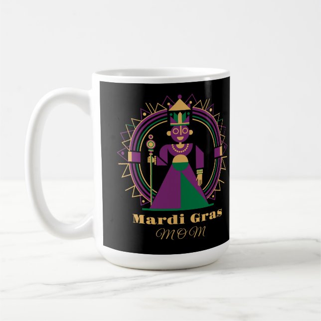 Mardi Gras Mutter 2026 Königin Kaffeetasse (Links)